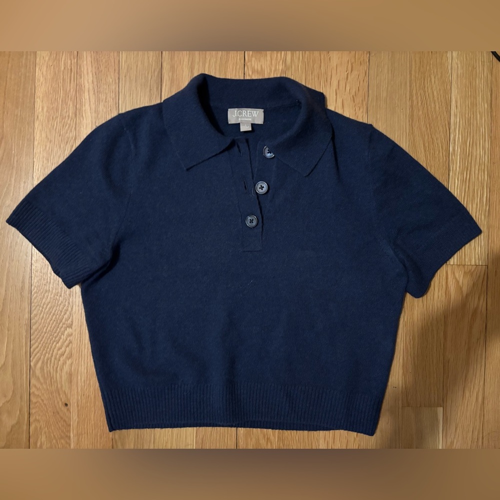 J.Crew Cashmere Cropped Sweater Polo - Excellent Condition